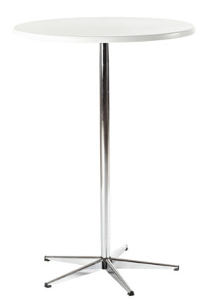 Barbord Ø 80 cm. højde 110 cm. - hvid