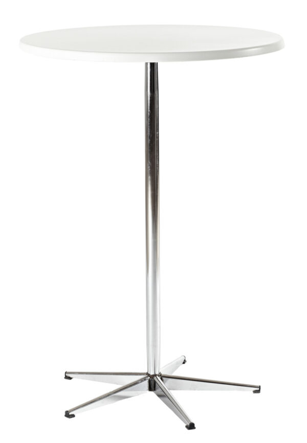 Barbord Ø 80 cm. højde 110 cm. - hvid
