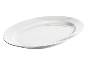 Fad oval 32x22 cm. - hvid