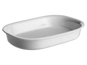 Ildfast fad 37x27x6 cm. - hvid