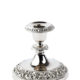 Lysestage sølv - 1-armet 10 cm. - perle