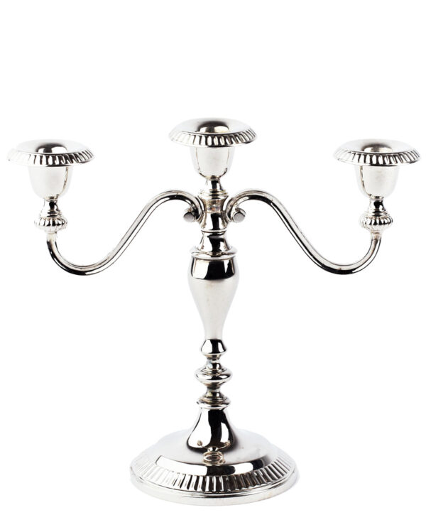 Lysestage sølv - 3-armet 24 cm. - prinsesse