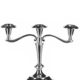 Lysestage sølv - 3-armet 22 cm. - glat