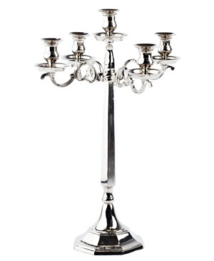 Lysestage sølv - 5-armet 54 cm.